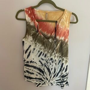 Tie dyed sleeveless blouse